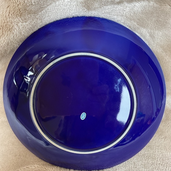 Vintage Japanese Kutani cobalt blue Rickshaw Gold detailing Plate - Picture 5 of 5